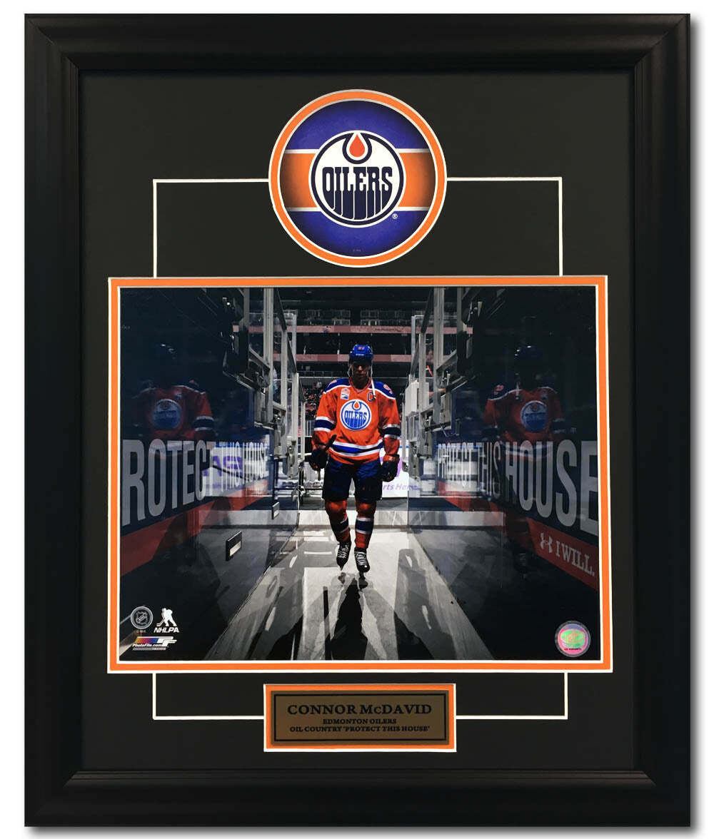 Connor McDavid Edmonton Oilers Rogers Place 'Protect This House' 20x24 Frame Image 1