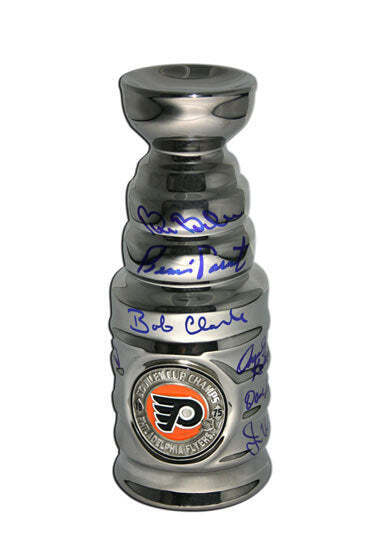 1974-75 Philadelphia Flyers 12 Player Team Signed 8" Replica Stanley Cup Image 1