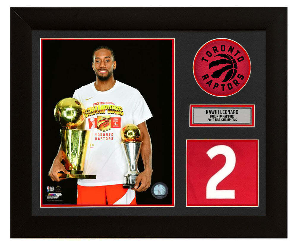 Kawhi Leonard Toronto Raptors 2019 NBA Champion 20x24 Number Frame Image 1