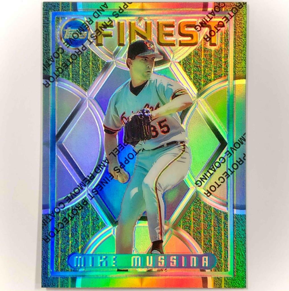 1995 Topps Finest #48 Mike Mussina rare Refractor w/ coating Orioles card Sharp Image 1