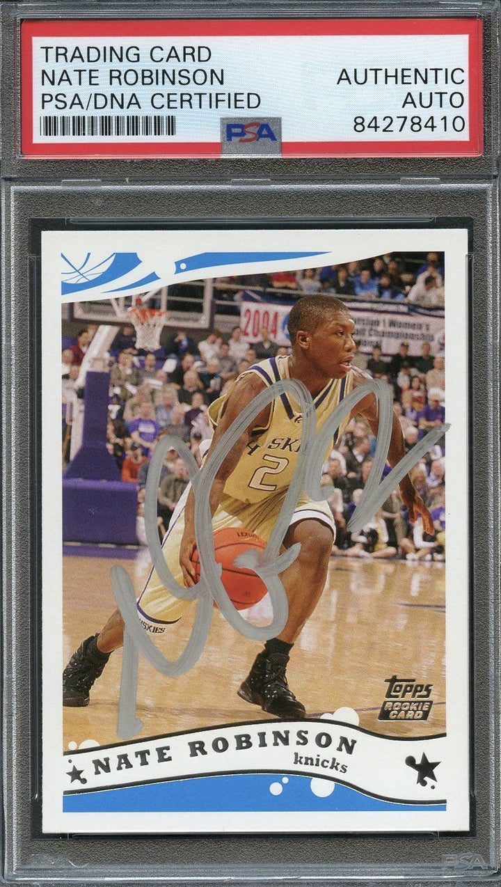 2005 Topps #241 Nate Robinson Signed Rookie Card AUTO PSA Slabbed Knicks Image 1