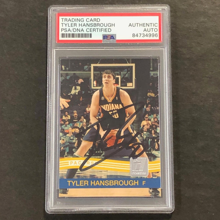 2010-11 Donruss #65 Tyler Hansbrough Signed Card AUTO PSA Slabbed Pacers Image 1