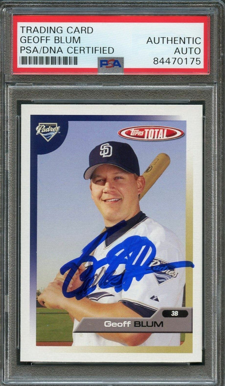 2005 Topps Total #497 Geoff Blum Signed Card PSA Slabbed Auto Padres Image 1