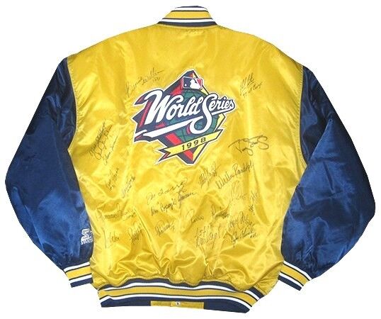 1998 World Series Yankees Team Signed Jacket 26 Auto Rivera Posada Jeter STEINER Image 1