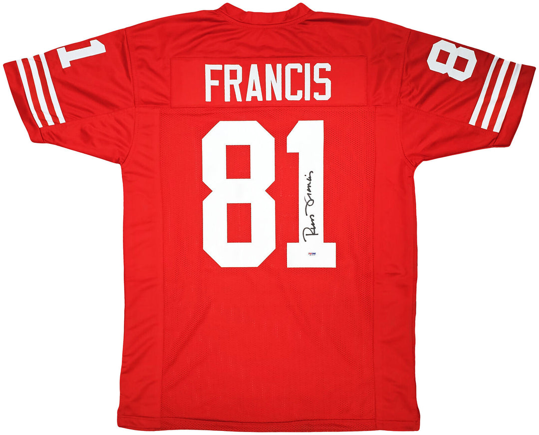 SAN FRANCISCO 49ERS RUSS FRANCIS AUTOGRAPHED RED JERSEY PSA/DNA STOCK #212447 Image 2