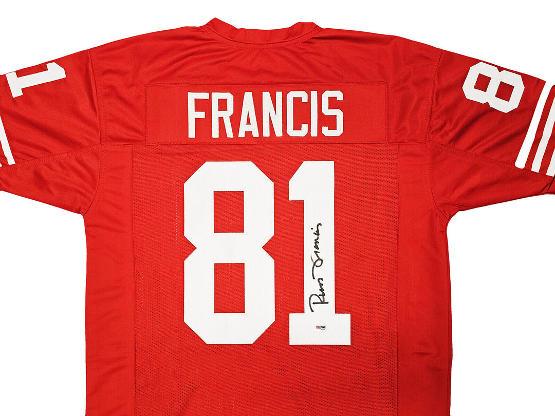 SAN FRANCISCO 49ERS RUSS FRANCIS AUTOGRAPHED RED JERSEY PSA/DNA STOCK #212447 Image 3