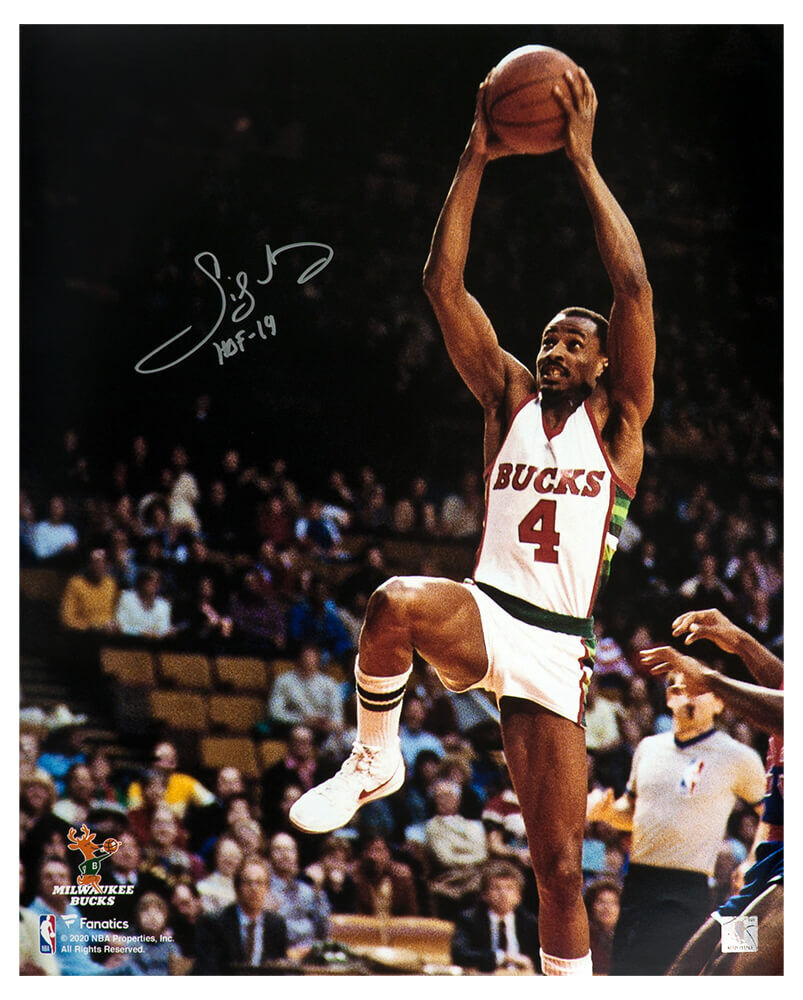 Sidney Moncrief Signed Bucks White Jersey Action 16x20 Photo w/HOF'19 - (SS COA) Image 1