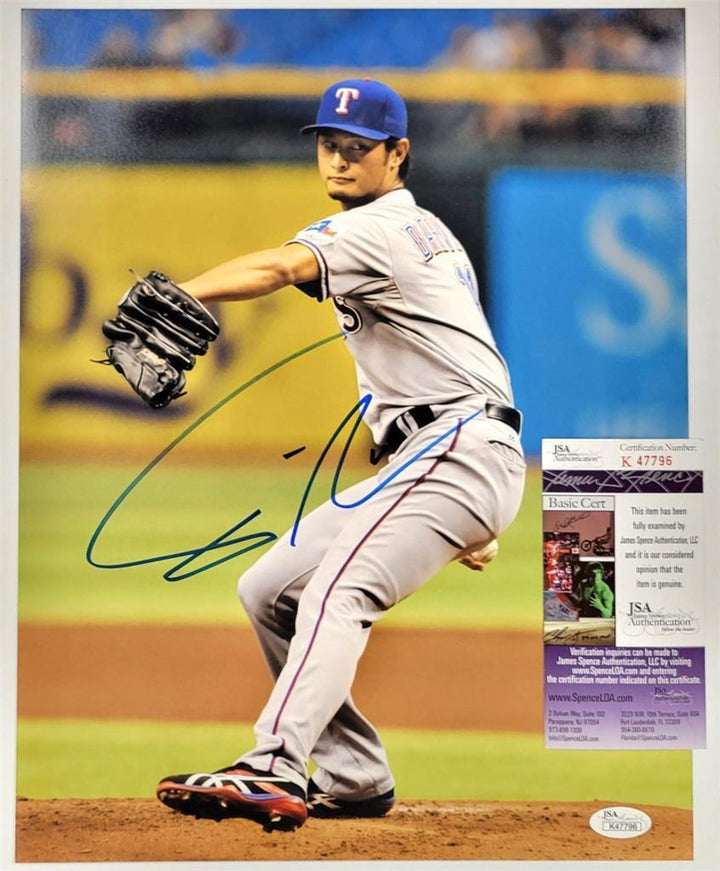 Yu Darvish signed Texas Rangers 11x14 photo autograph  JSA coa Image 1