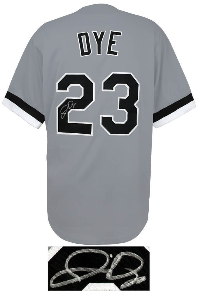 Jermaine Dye (WHITE SOX) Signed Gray Custom Baseball Jersey - (SCHWARTZ COA) Image 2
