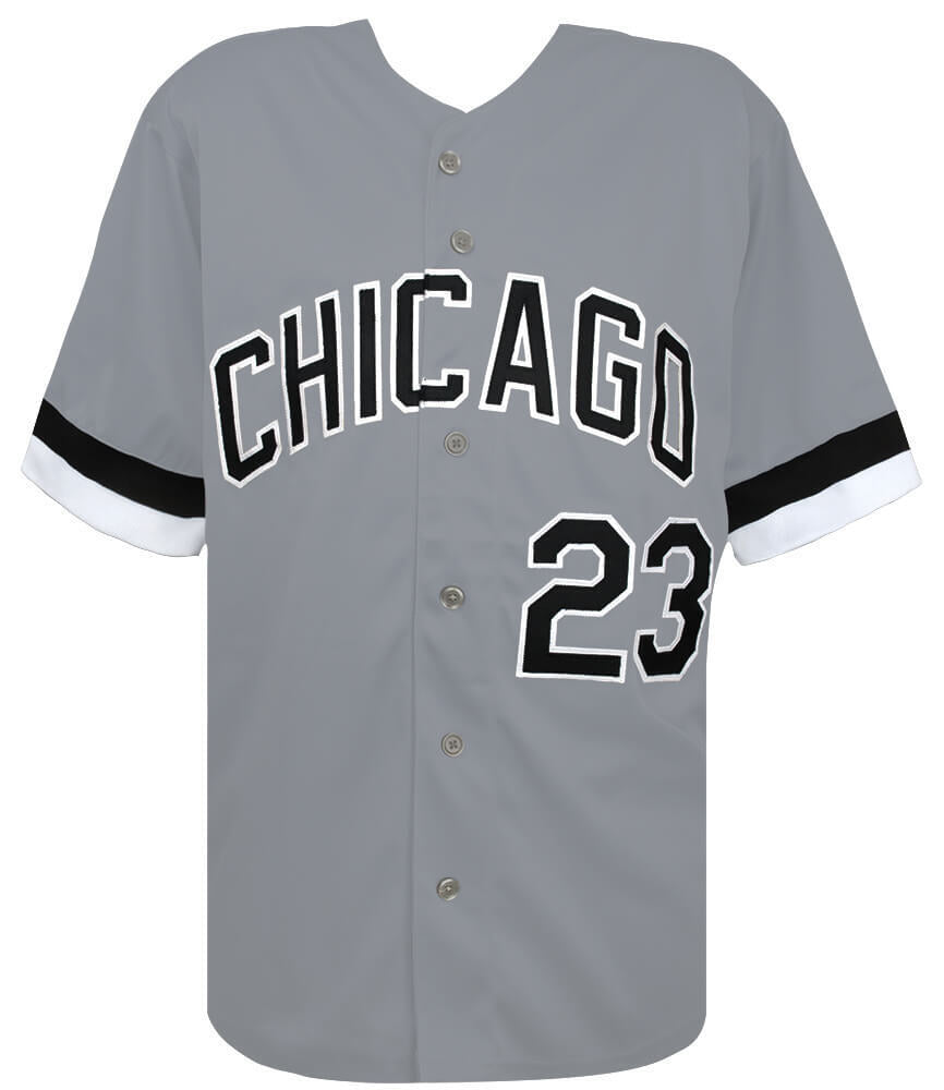 Jermaine Dye (WHITE SOX) Signed Gray Custom Baseball Jersey - (SCHWARTZ COA) Image 3