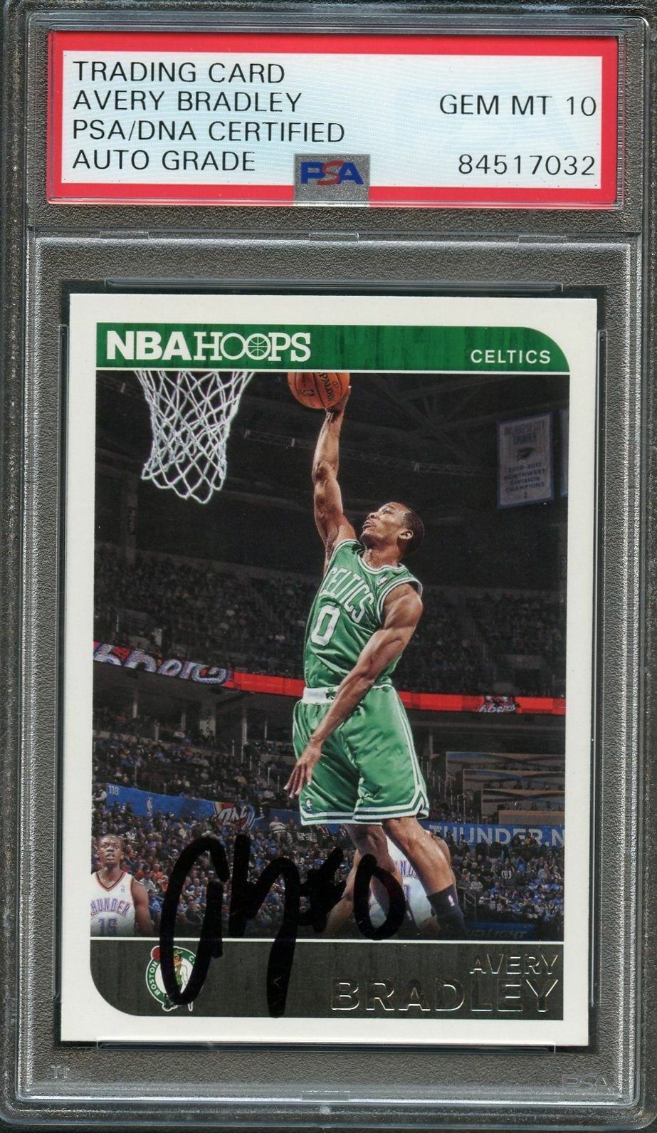 2014-15 NBA Hoops #221 Avery Bradley Signed Card AUTO 10 PSA/DNA Slabbed Celtics Image 1