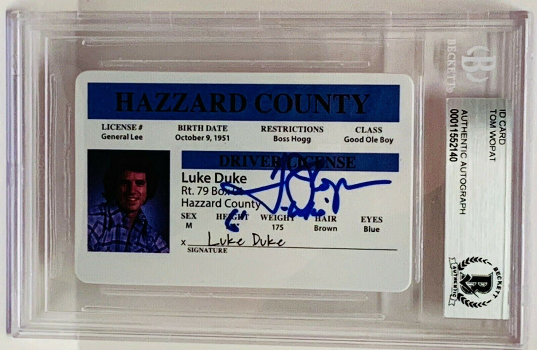 Tom Wopat signed Dukes of Hazzard Luke Duke Hazzard CO Rep Driver's License-BAS Image 1