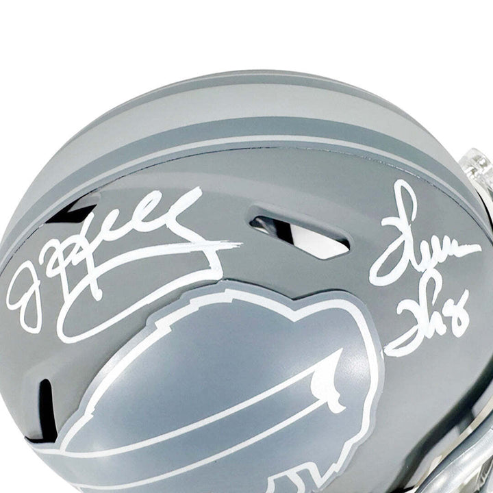 Jim Kelly and Thurman Thomas Signed Buffalo Bills Slate Alternate Speed Mini Foo Image 2