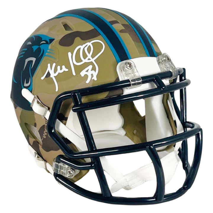 Luke Kuechly Signed Carolina Panthers Camo Speed Mini Football Helmet (Beckett) Image 1