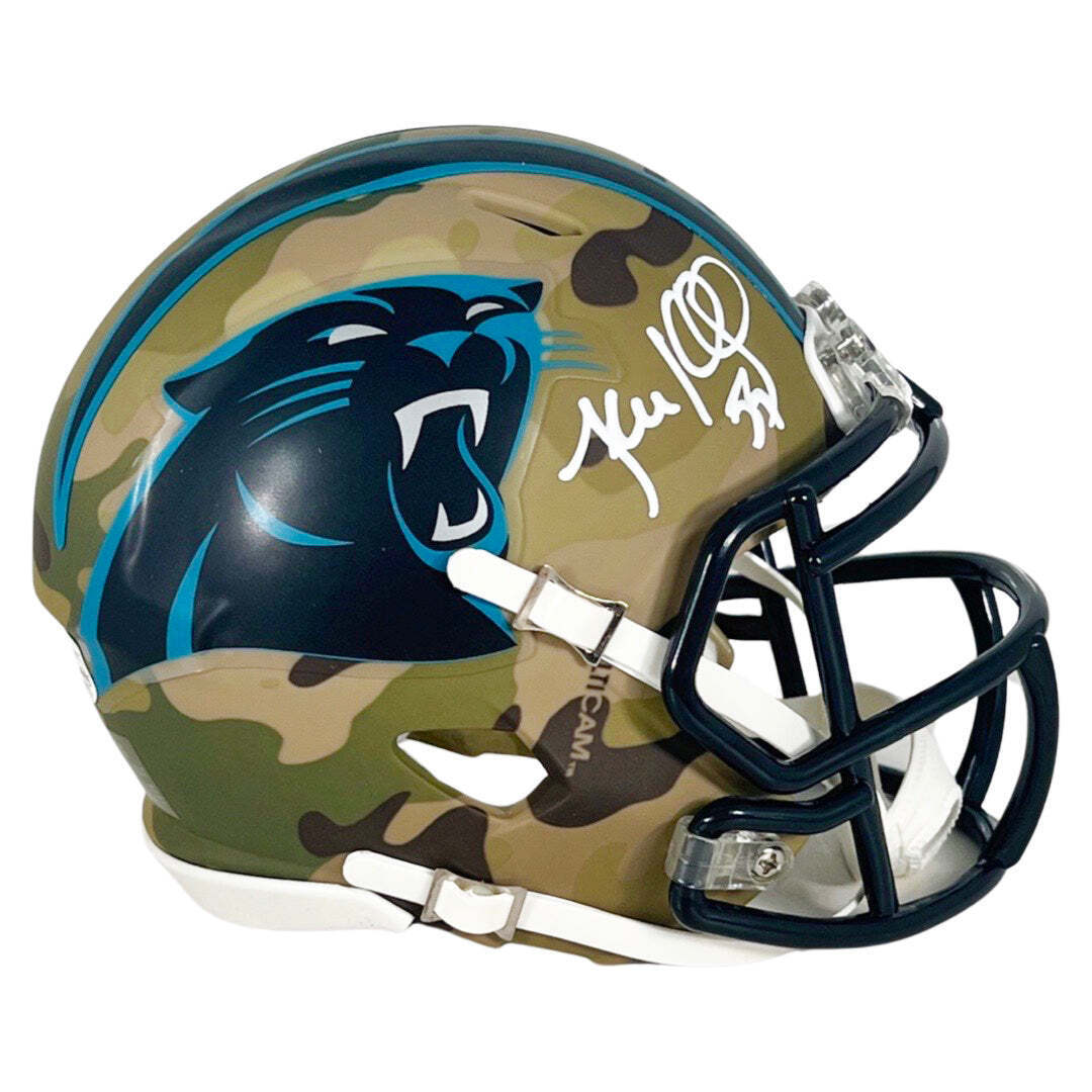 Luke Kuechly Signed Carolina Panthers Camo Speed Mini Football Helmet (Beckett) Image 3