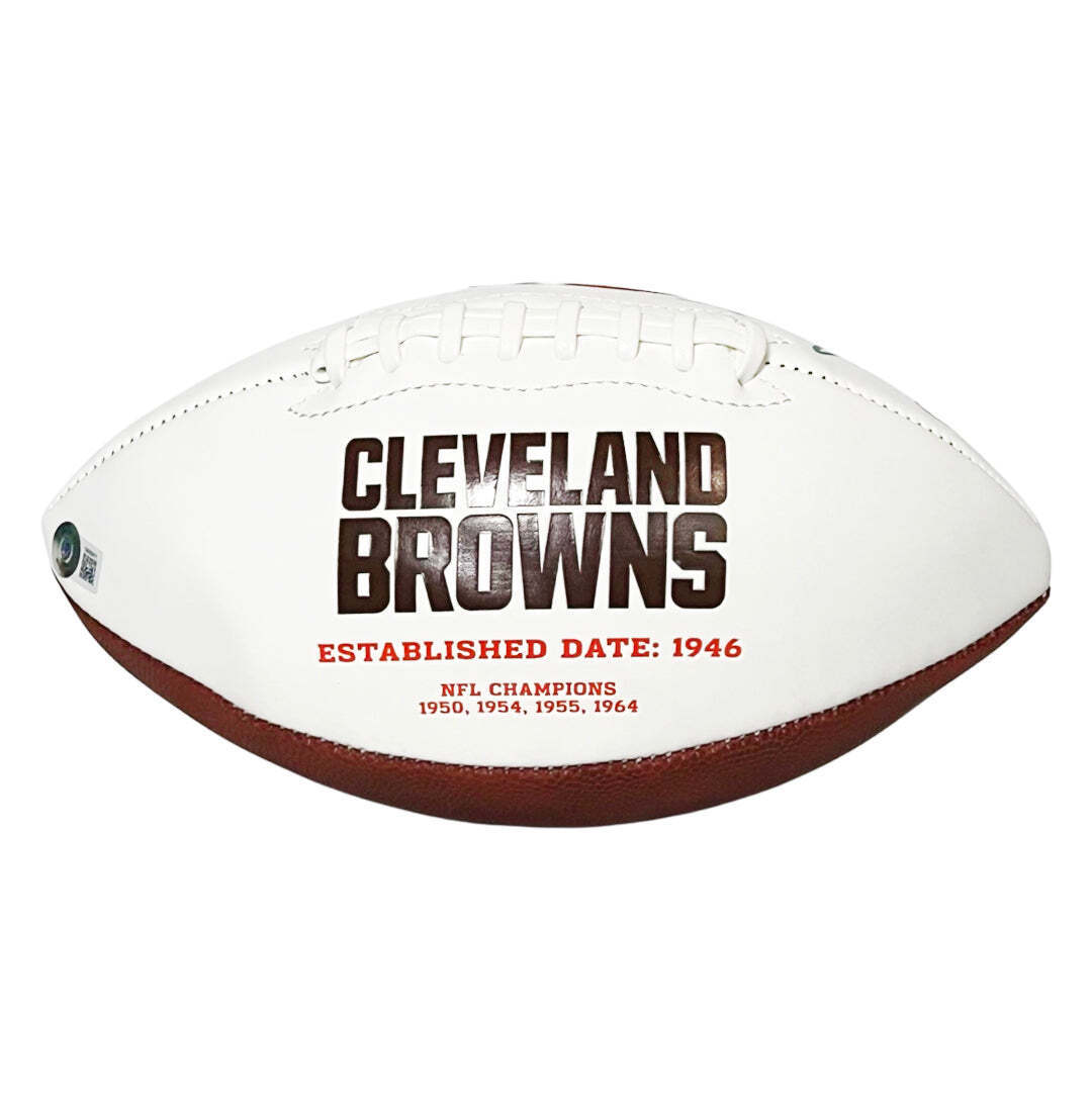 Ozzie Newsome Signed Cleveland Browns Official NFL Team Logo Football (Beckett) Image 3