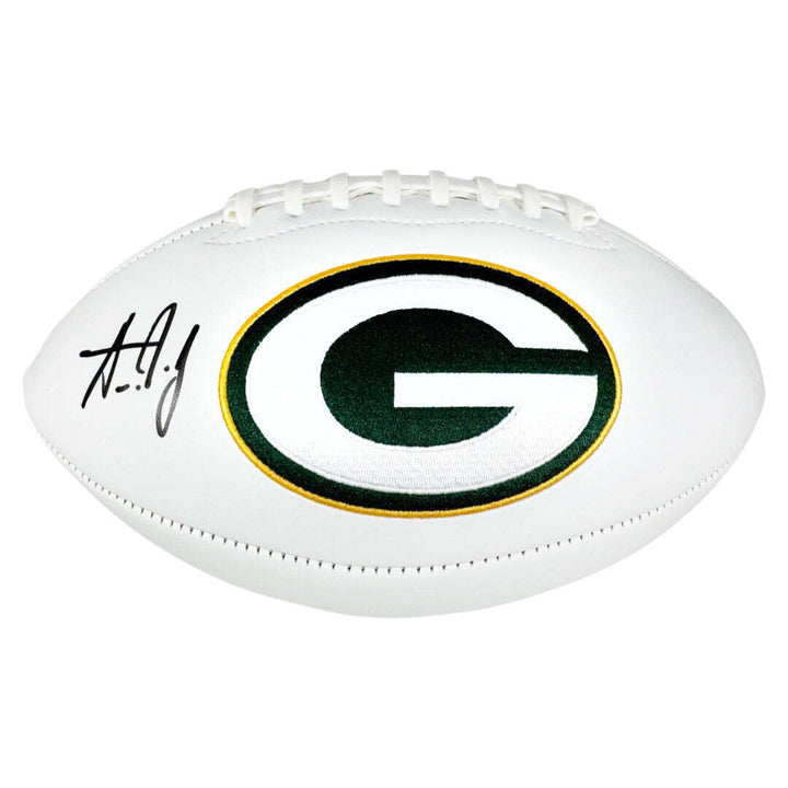 Aaron Jones Signed Green Bay Packers Official NFL Team Logo Football (Beckett) Image 1