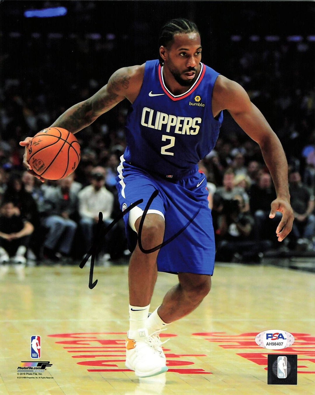 Kawhi Leonard Signed 8x10 Photo PSA/DNA Los Angeles Clippers Autographed Image 1