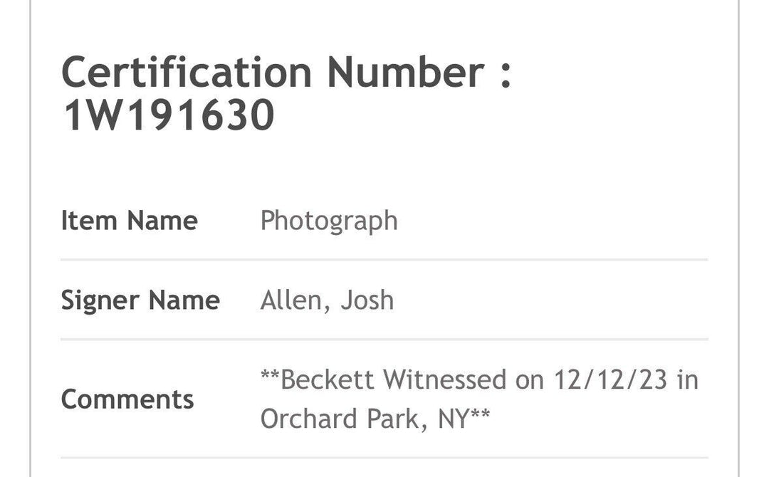 Josh Allen Signed 16x20 Framed Hurdle Spotlight Photo Bills Autograph BAS COA Image 5