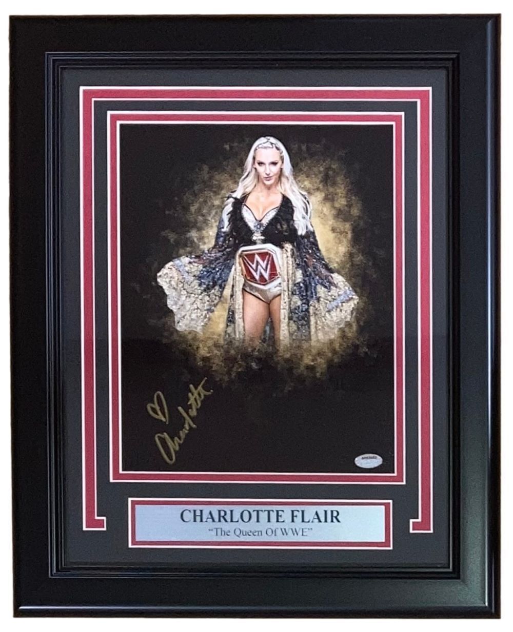 Charlotte Flair Signed Framed 8x10 WWE Photo Schwartz Image 1