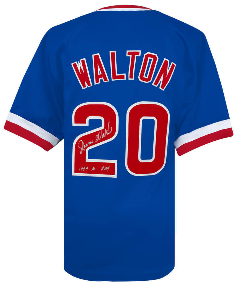 Jerome Walton (CUBS) Signed Blue Custom Baseball Jersey w/ROY - (SCHWARTZ COA) Image 1