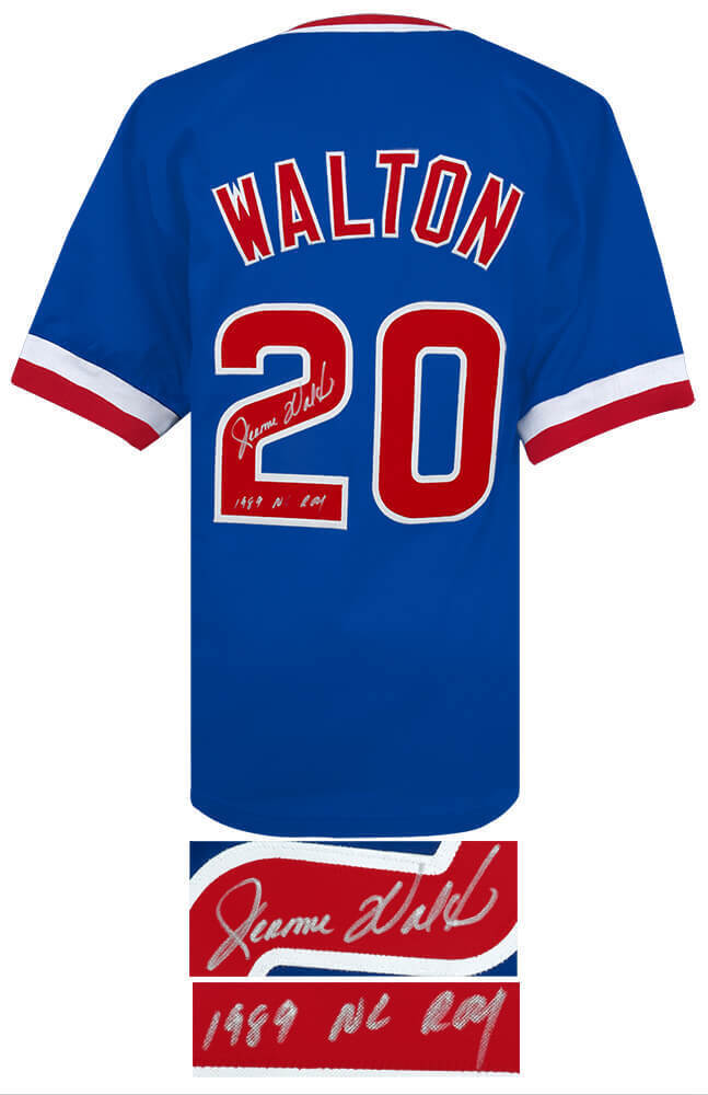 Jerome Walton (CUBS) Signed Blue Custom Baseball Jersey w/ROY - (SCHWARTZ COA) Image 2