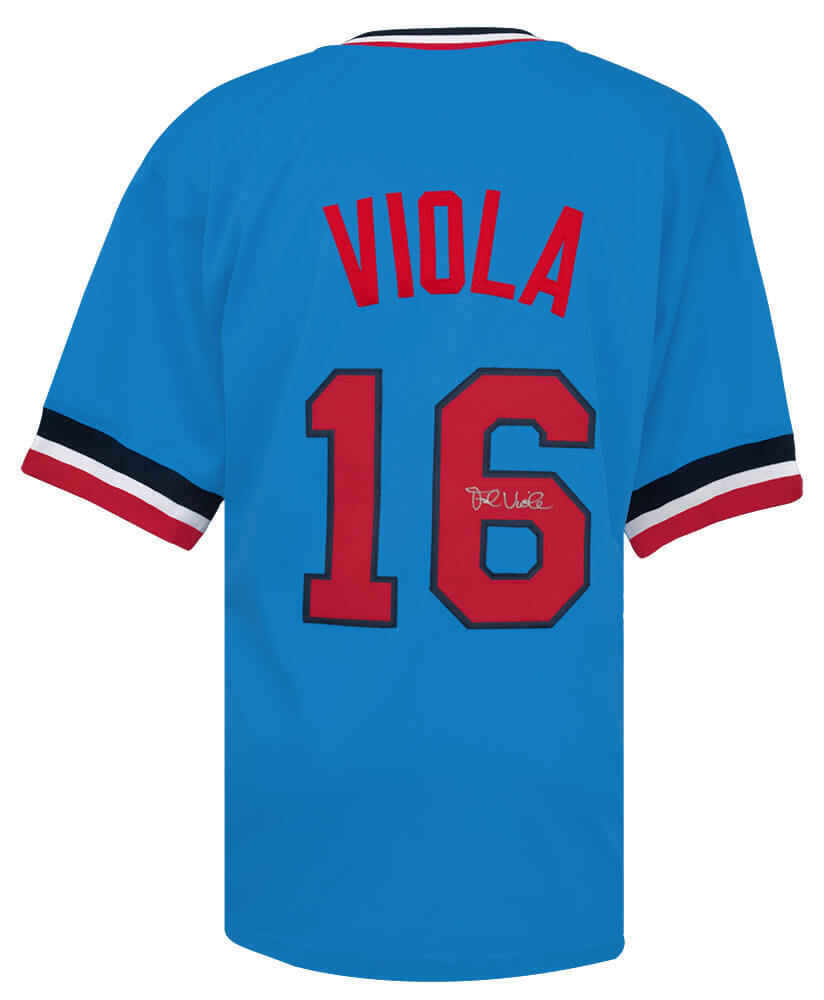 Frank Viola (TWINS) Signed Blue Throwback Custom Baseball Jersey -(SCHWARTZ COA) Image 1