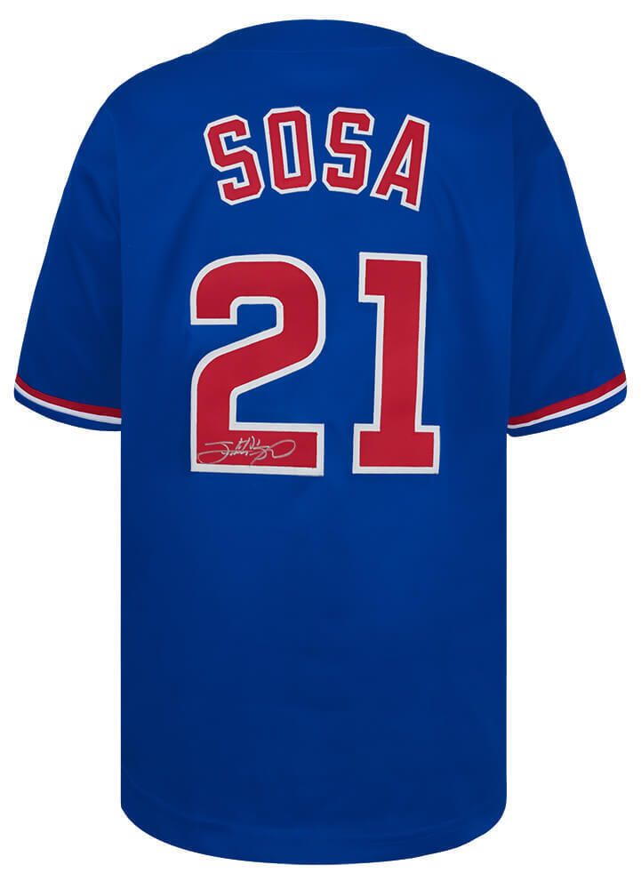 Sammy Sosa (CHICAGO CUBS) Signed Blue Custom Baseball Jersey - (SCHWARTZ COA) Image 1
