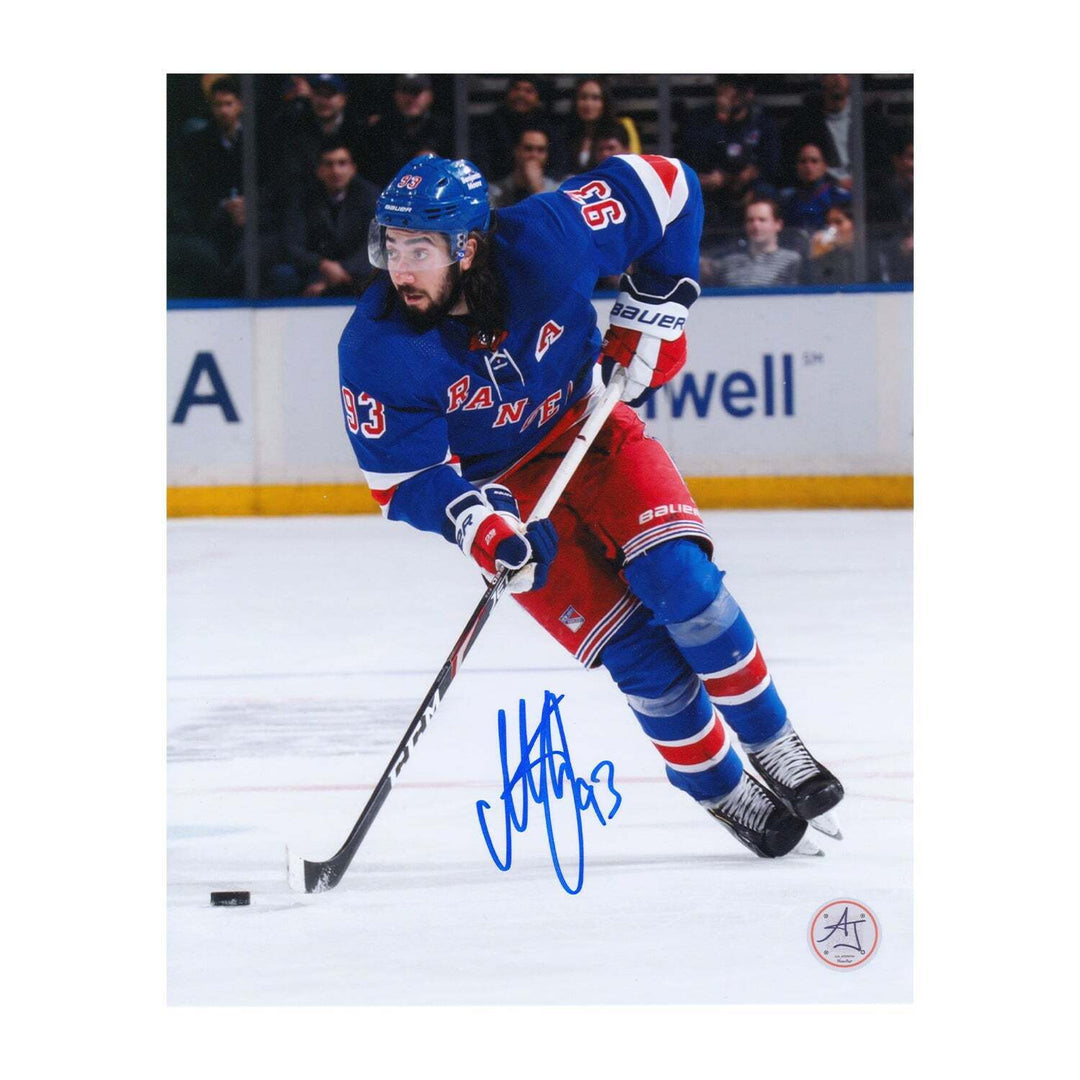 Mika Zibanejad Autographed New York Rangers Playmaker 8x10 Photo Image 1