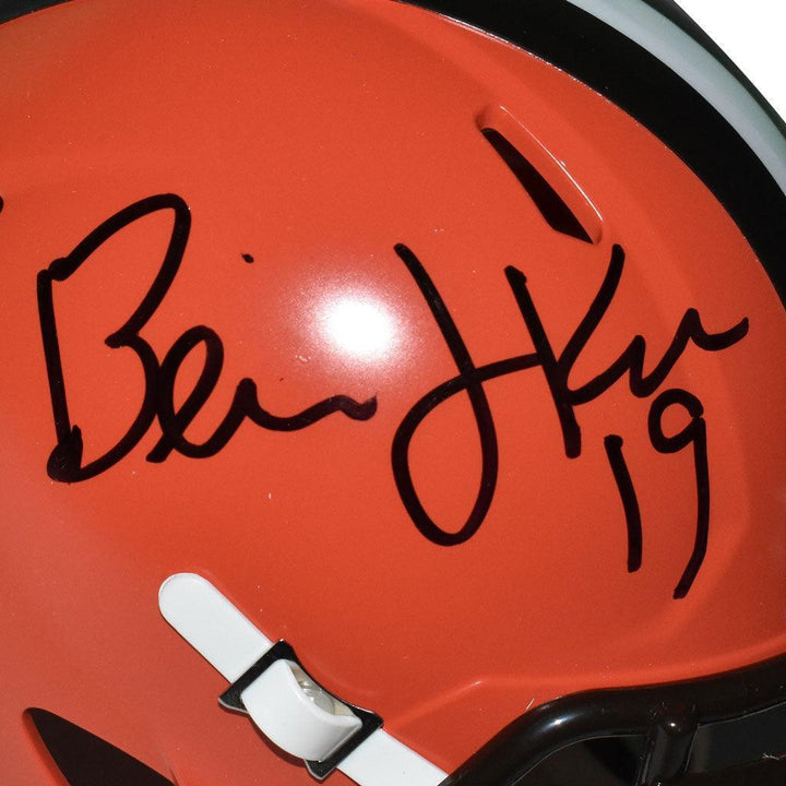 Bernie Kosar Signed Cleveland Browns Speed Mini Replica Orange Football Helmet ( Image 2