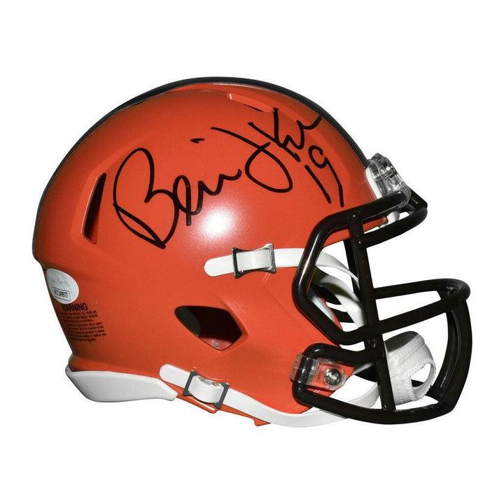Bernie Kosar Signed Cleveland Browns Speed Mini Replica Orange Football Helmet ( Image 4