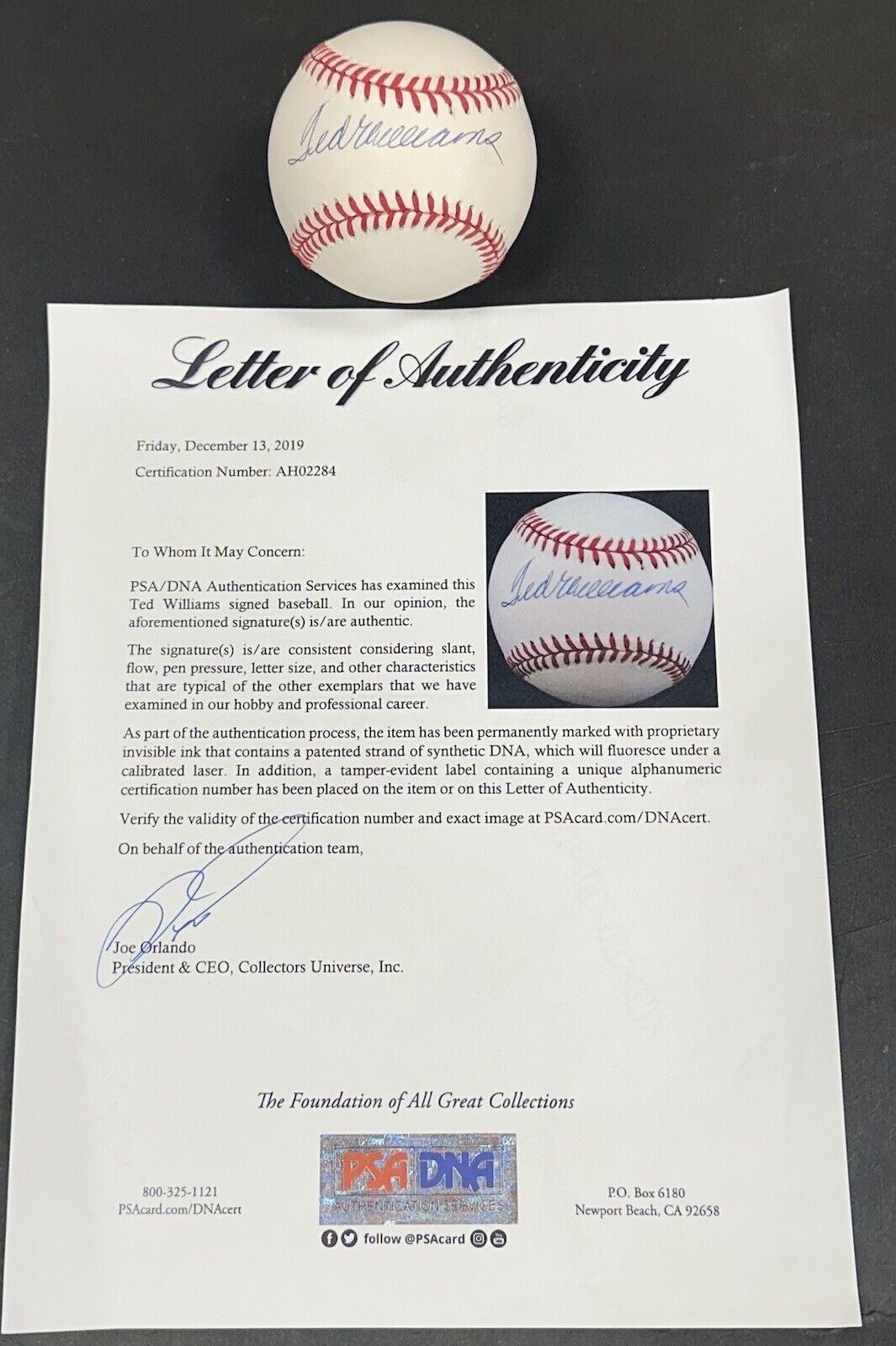 Ted Williams Red Sox Signed Official AL Baseball Clean Mint Autograph PSA LOA Image 4