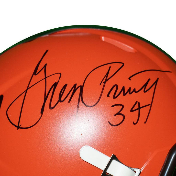 Greg Pruitt Signed Cleveland Browns Speed Mini Replica Football Helmet (JSA) Image 3