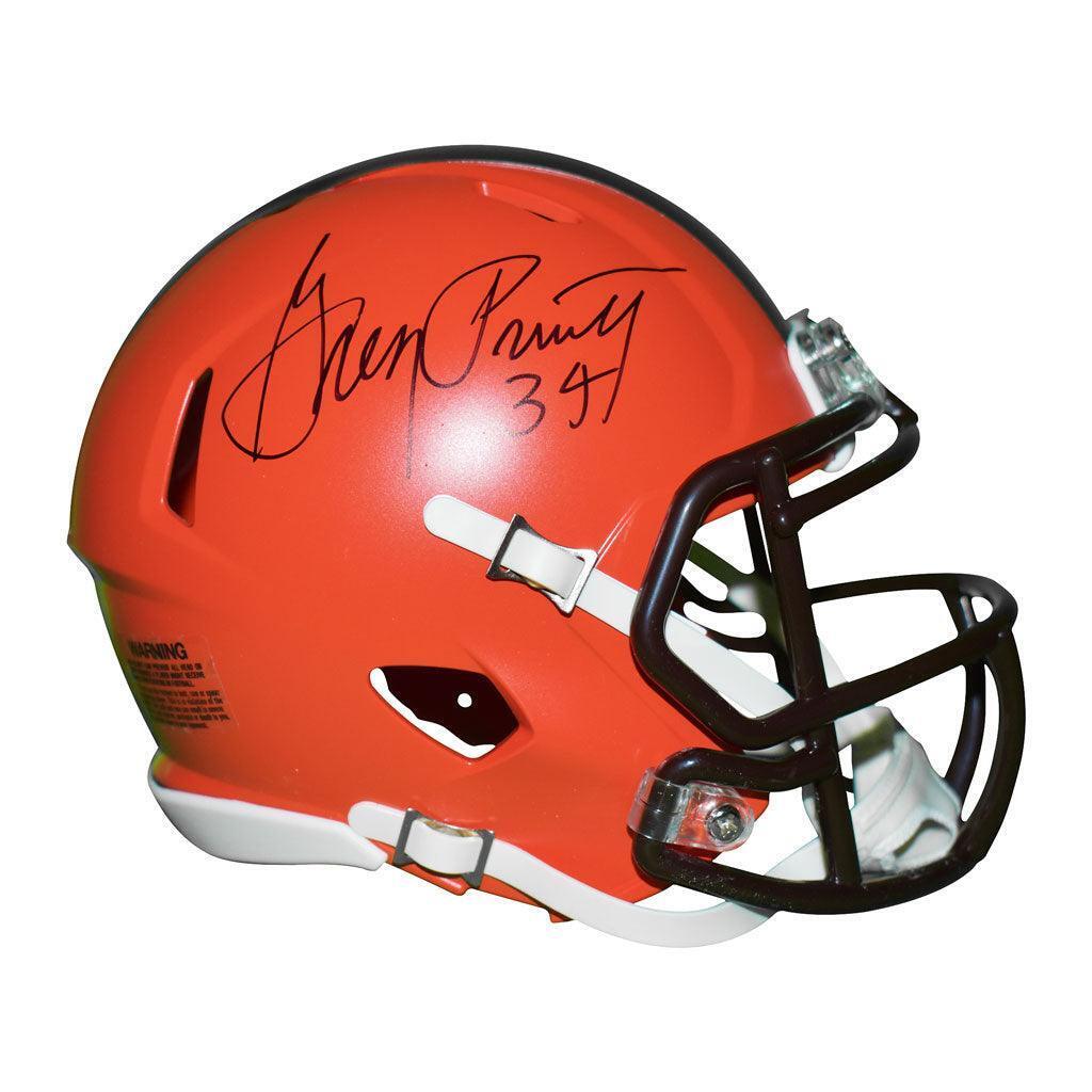 Greg Pruitt Signed Cleveland Browns Speed Mini Replica Football Helmet (JSA) Image 4
