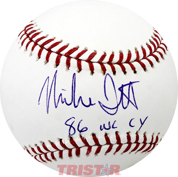 Mike Scott Autographed ML Baseball Inscribed 86 NL Cy PSA - Houston Astros Image 1