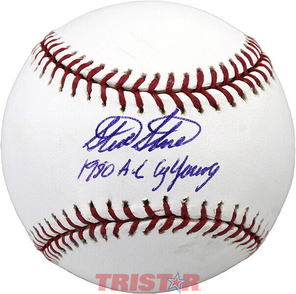 Steve Stone Autographed ML Baseball Inscribed 1980 AL Cy Young PSA - Orioles Image 1