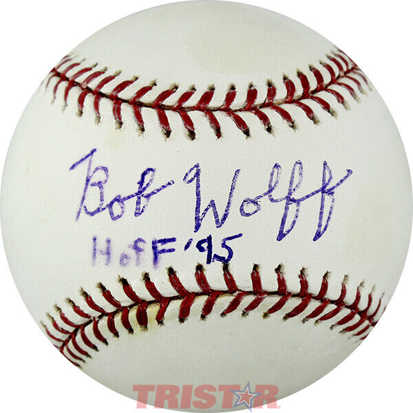 Bob Wolff Signed Autographed AL Baseball Inscribed HOF 95 PSA - Twins Senators Image 1
