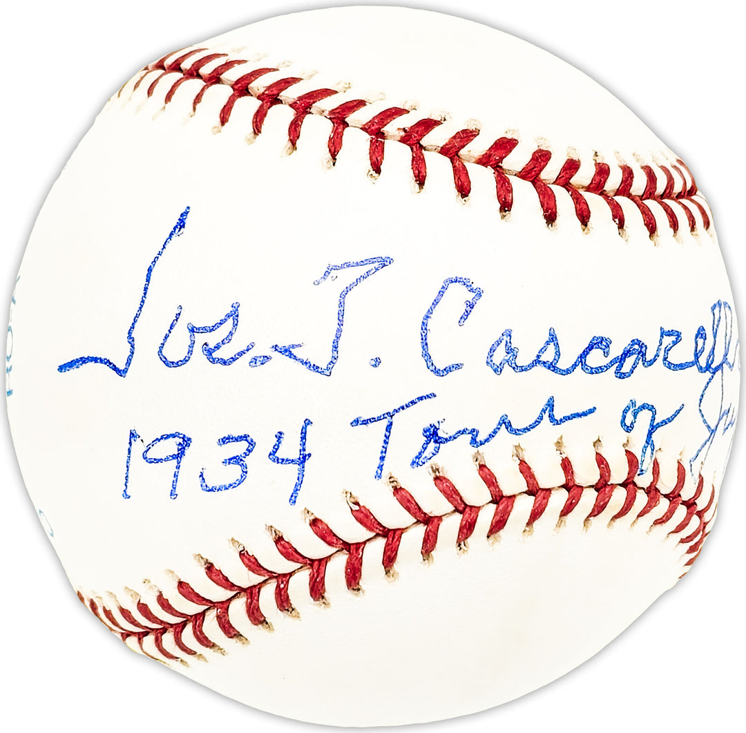 Joe Cascarella Autographed AL Baseball Red Sox 1934 Tour Japan Beckett BM25289 Image 2