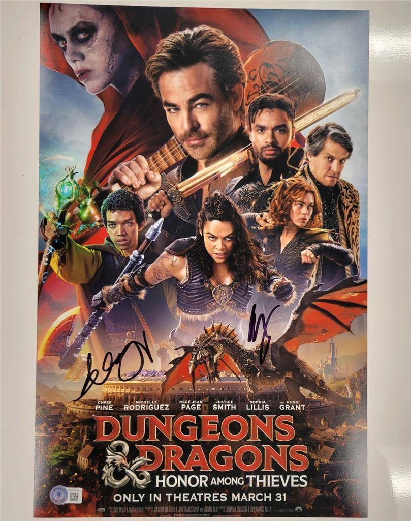 Michelle Rodriguez & Daisy Head signed Dungeons Dragons 11x17 photo (A)  BAS Image 1