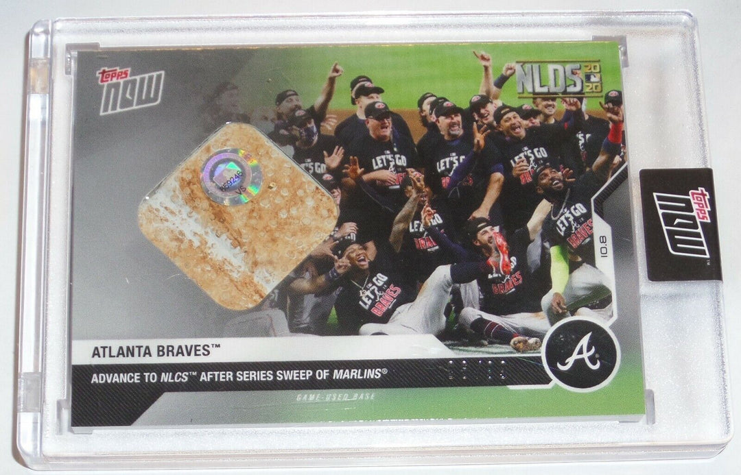 ATLANTA BRAVES GAME USED NLDS BASE RELIC TOPPS NOW CARD #390A  ADVANCE TO NLCS Image 3