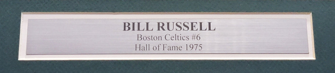 BOSTON CELTICS BILL RUSSELL AUTOGRAPHED FRAMED GREEN JERSEY JSA STOCK #206951 Image 5
