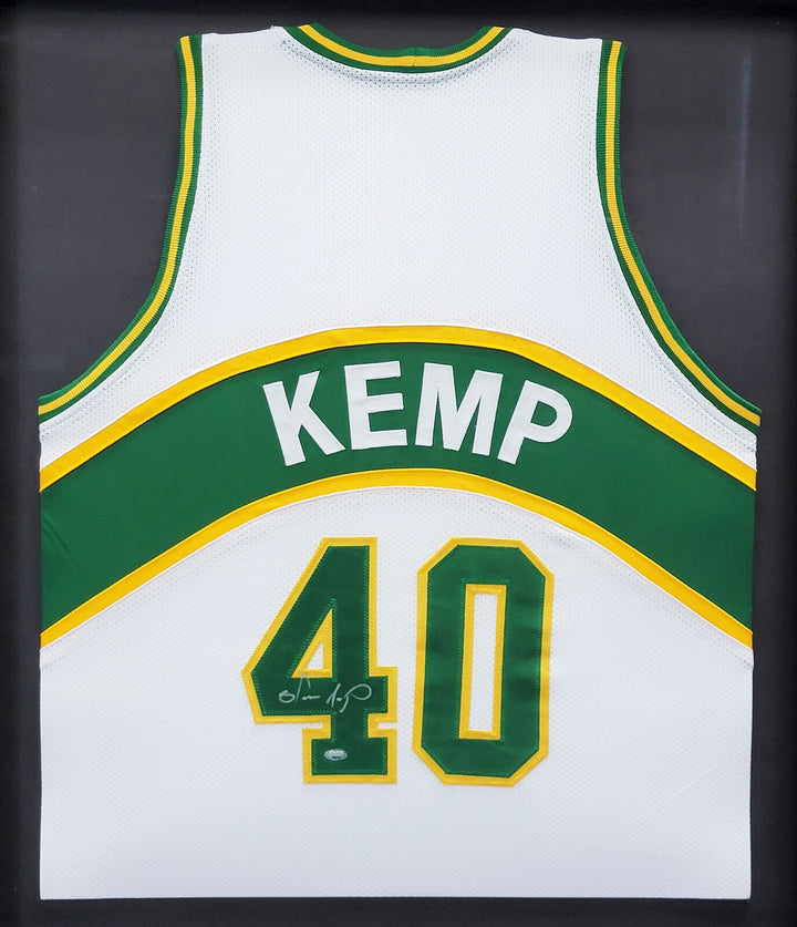 SEATTLE SUPERSONICS SHAWN KEMP AUTOGRAPHED FRAMED WHITE JERSEY MCS HOLO 206942 Image 2