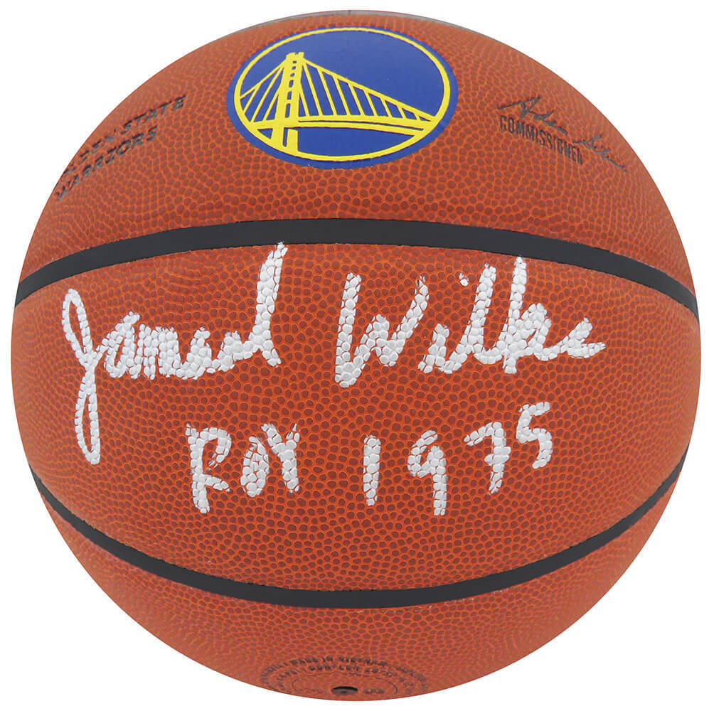 Jamaal Wilkes Signed Wilson Warriors Logo NBA Basketball w/ROY 1975 - (SS COA) Image 1