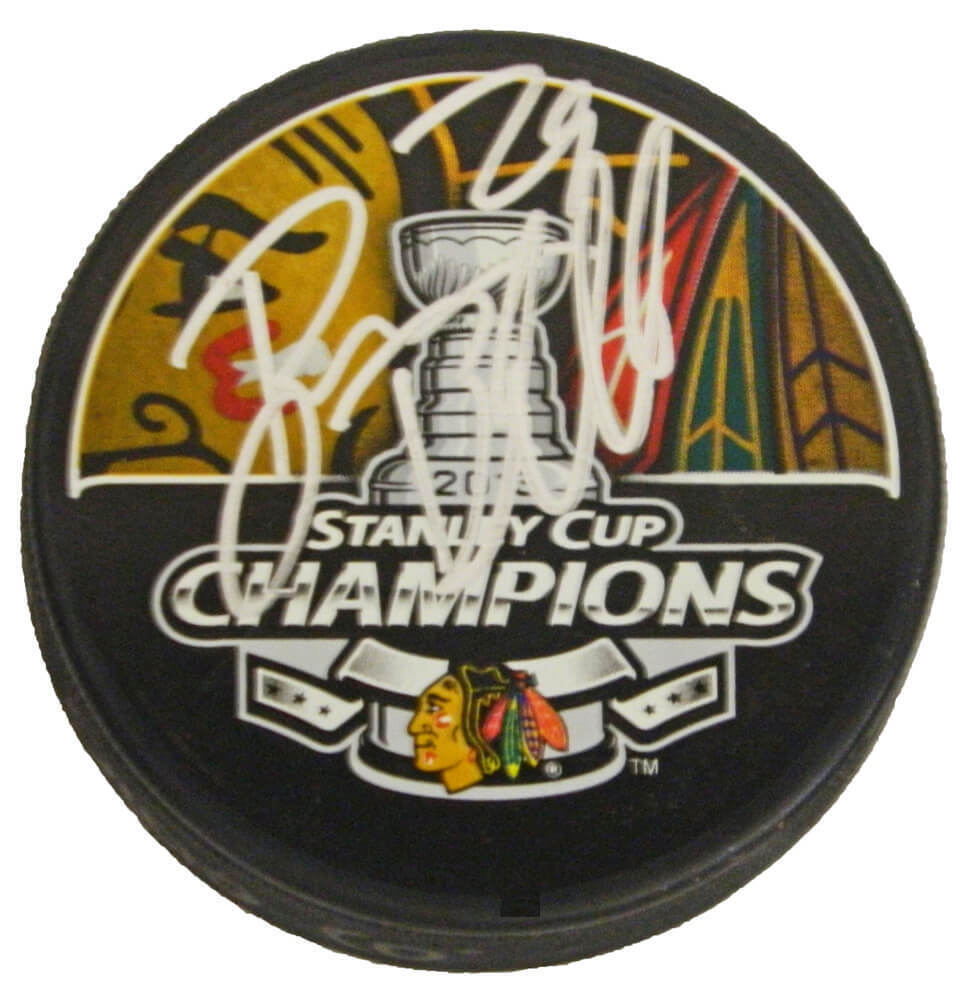 BRYAN BICKELL Signed Blackhawks 2013 Stanley Cup Champ Logo Hockey Puck SCHWARTZ Image 1