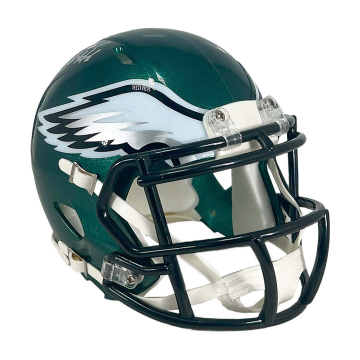 DeVonta Smith Signed Philadelphia Eagles Speed Mini Football Helmet (Fanatics) Image 3