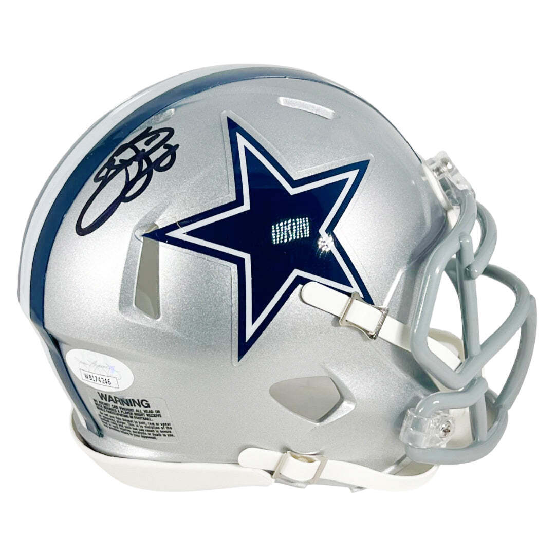 Emmitt Smith Signed Dallas Cowboys Speed Mini Football Helmet (JSA) Image 1