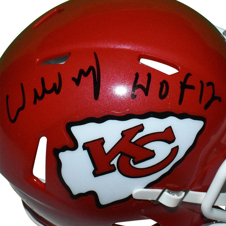 Willie Roaf Signed HOF 12 Inscription Kansas City Chiefs Speed Mini Replica Red Image 2