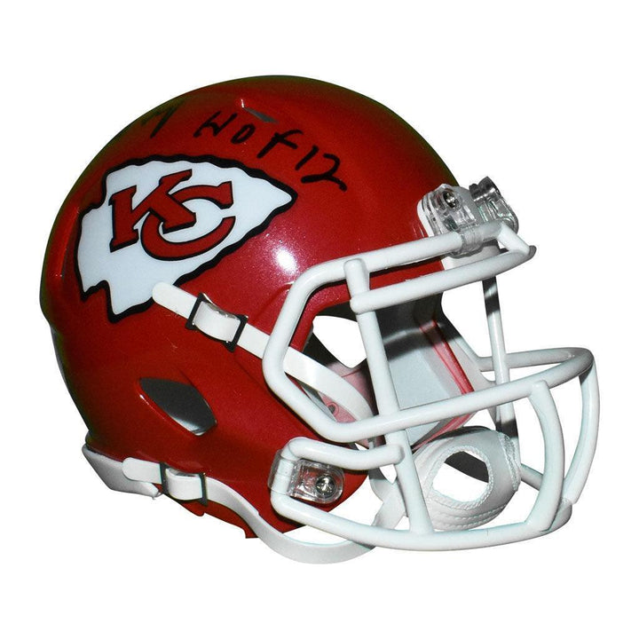 Willie Roaf Signed HOF 12 Inscription Kansas City Chiefs Speed Mini Replica Red Image 3