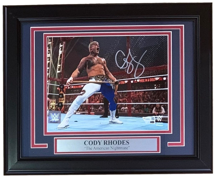 Cody Rhodes Signed Framed 8x10 WWE Hell In A Cell Photo Fanatics Image 1
