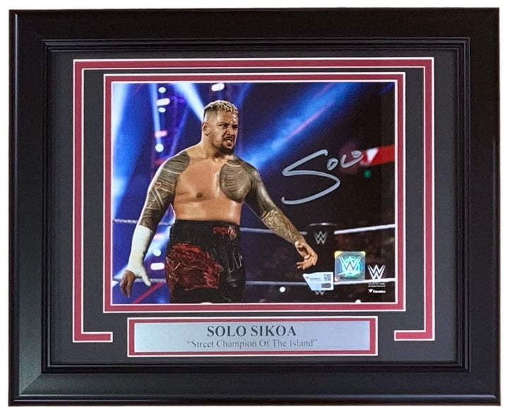 Solo Sikoa Signed Framed 8x10 WWE Photo Fanatics Image 1